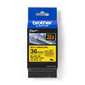 Brother TZ-SL661 / TZe-SL661 Pro Tape, 36mm x 8m, čierna tlač / žltý podklad, originálna páska