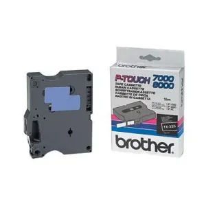 Páska do tlačiarne štítkov Brother TX-335, 12mm, biely tlač / čierny podklad, O