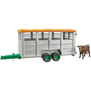 BRUDER - 02227 Vlečka na prepravu zvierat s figúrkou kravy