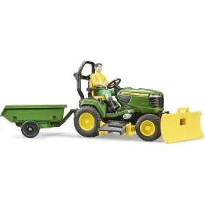 MIKRO TRADING - Bruder traktor záhradný John Deere X949 15cm na voľný chod s postavičkou a doplnkami 4+ v