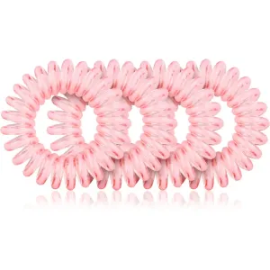 BrushArt Hair Hair Rings gumičky do vlasov Clear Pink 4 ks