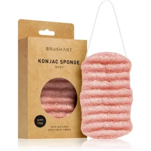 BrushArt Home Salon Konjac sponge jemná exfoliačná hubka na telo Pink clay 1 ks
