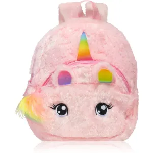 BrushArt KIDS Fluffy unicorn backpack Small detský batoh Pink (20 x 23 cm)