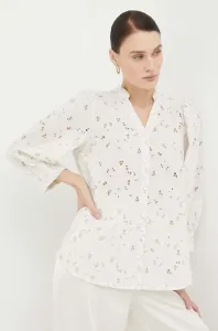 Bavlnená košeľa Bruuns Bazaar dámska, béžová farba, regular