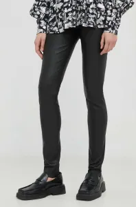 Kožené nohavice Bruuns Bazaar Christa dámske, čierna farba, #8675534