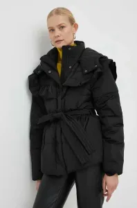 Páperová bunda Bruuns Bazaar dámska, čierna farba, zimná,