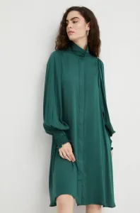 Šaty Bruuns Bazaar zelená farba, mini, rovný strih #296620