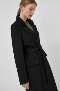 Vlnený kabát Bruuns Bazaar Catarina Novelle čierna farba, prechodný #7196344