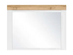 BRW Zrkadlo HOLTEN | LUS Farba: biela/dub wotan/biely lesk