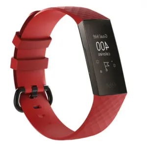 Fitbit Charge 3 / 4 Silicone Diamond (Small) remienok, Red (SFI008C03)
