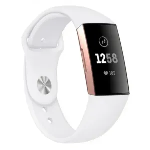 Fitbit Charge 3 / 4 Silicone (Small) remienok, White (SFI007C02)