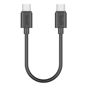 Budi Bud kábel USB-C na USB-C 25 cm, 65W, čierny