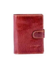 Hnedá peňaženka z pravej kože s chlopňou
