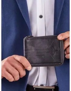 Tmavomodrá pánska peňaženka na zips