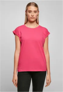 Build Your Brand Voľné dámske tričko s ohrnutými rukávmi - Ibiškově růžová | XXXXL