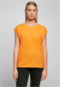 Build Your Brand Voľné dámske tričko s ohrnutými rukávmi - Oranžová | L
