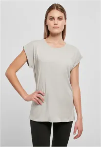 Build Your Brand Voľné dámske tričko s ohrnutými rukávmi - Svetlá asfaltová | XL