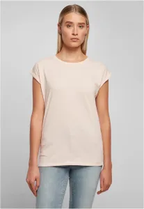 Build Your Brand Voľné dámske tričko s ohrnutými rukávmi - Ružová | XXXXL