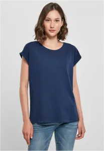 Build Your Brand Voľné dámske tričko s ohrnutými rukávmi - Svetlá námornícka modrá | XL