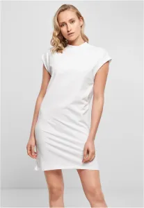 Build Your Brand Ležérne bavlnené šaty s golierikom - Biela | XXL