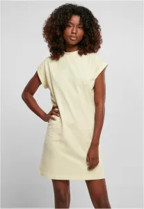 Build Your Brand Ležérne bavlnené šaty s golierikom - Jemne žltá | XL