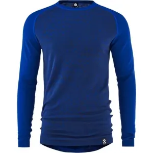 Bula GEO MERINO WOOL CREW Pánske tričko s dlhým rukávom, tmavo modrá, veľkosť