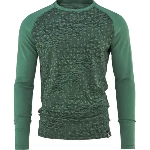 Bula GEO MERINO WOOL CREW Pánske tričko s dlhým rukávom, zelená, veľkosť #8471447