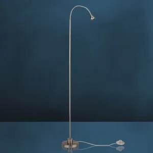 Stojacia lampa LED Mini, ohybné rameno, nikel, 5 000 K