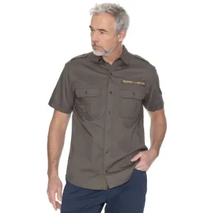 BUSHMAN MAJOR Pánska košeľa s krátkym rukávom, hnedá, veľkosť #5457314