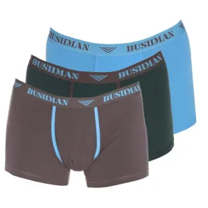 Bushman boxerky Edward 3Pack dark brown/dark grey/light blue XL