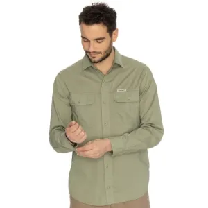 BUSHMAN LANAI Pánska košeľa s dlhým rukávom, khaki, veľkosť #1038185