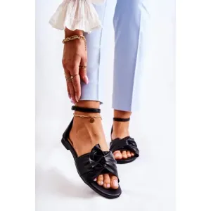 Čierne dámske sandále z ekologickej kože