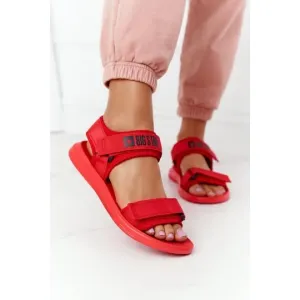 Štýlové dámske sandále značky BIG STAR v červenej farbe