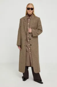 Kabát s prímesou vlny By Malene Birger hnedá farba, prechodný, #7579438
