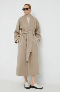 Vlnený kabát By Malene Birger Trullem béžová farba, prechodný, #8478548