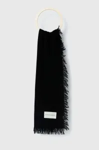 Vlnený šál By Malene Birger čierna farba, jednofarebný