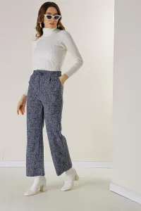 By Saygı Karyağdı Palazzo Trousers with Elastic Waist and Side Pockets