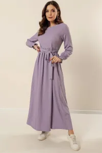Autor: Saygı Pásový priehľadný pás Hidžábové šaty fialové