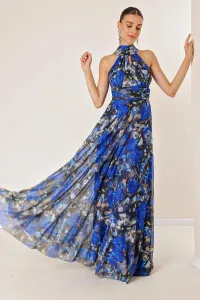By Saygı Halterneck Lined Floral Long Tulle Dress Saks #8029078