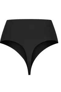 Čierne bezšvové tango nohavičky s vysokým pásom Invisible Mid Waist Thong #3488204