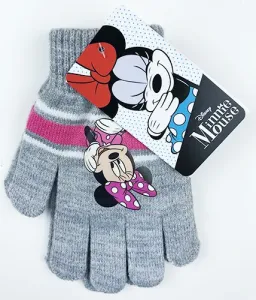 Detské rukavice - Minnie Mouse, sivé