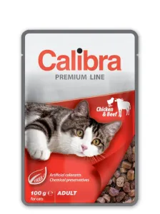 Kapsička pre mačky Calibra Premium Adult Chicken & Beef 100g