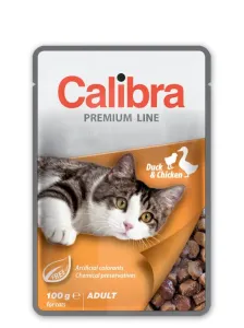 Calibra KAPSIČKA Premium cat Adult Kačka & kura v omáčke 24x100g
