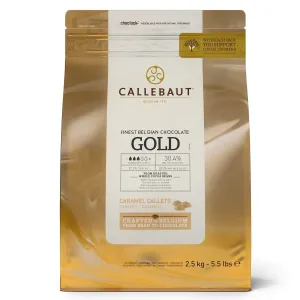 Zlatá čokoláda s chuťou karamelu Gold Callets - 250 g - Callebaut