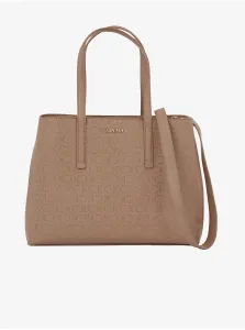 Light brown women's patterned handbag Calvin Klein - Ladies