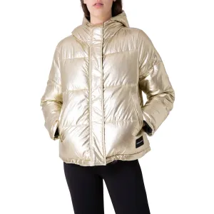 Dámska bunda v zlatej farbe s kapucňou Calvin Klein Jeans #729364