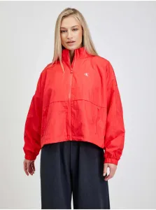 Červená dámska voľná bunda s potlačou džínsov Calvin Klein - dámske #630908