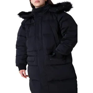 Čierny dámsky prešívaný zimný kabát Bae Calvin Klein Jeans