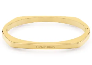 Calvin Klein Pozlátený pevný náramok z ocele Bold Metals 35000556 6,8 cm