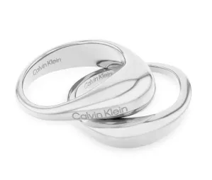 Calvin Klein Štýlová súprava oceľových prsteňov Elongated Drops 35000447 52 mm #8039025